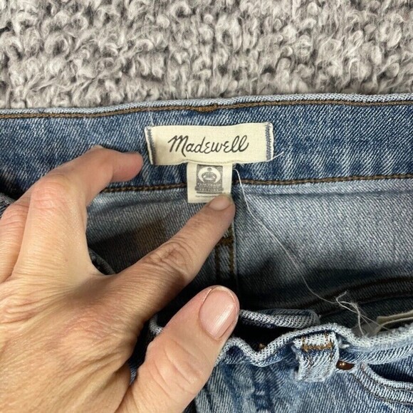 MADEWELL Jeans Perfect Vintage Crop Raw Hem Women's 27 T Light Wash Distressed - Picture 6 of 14